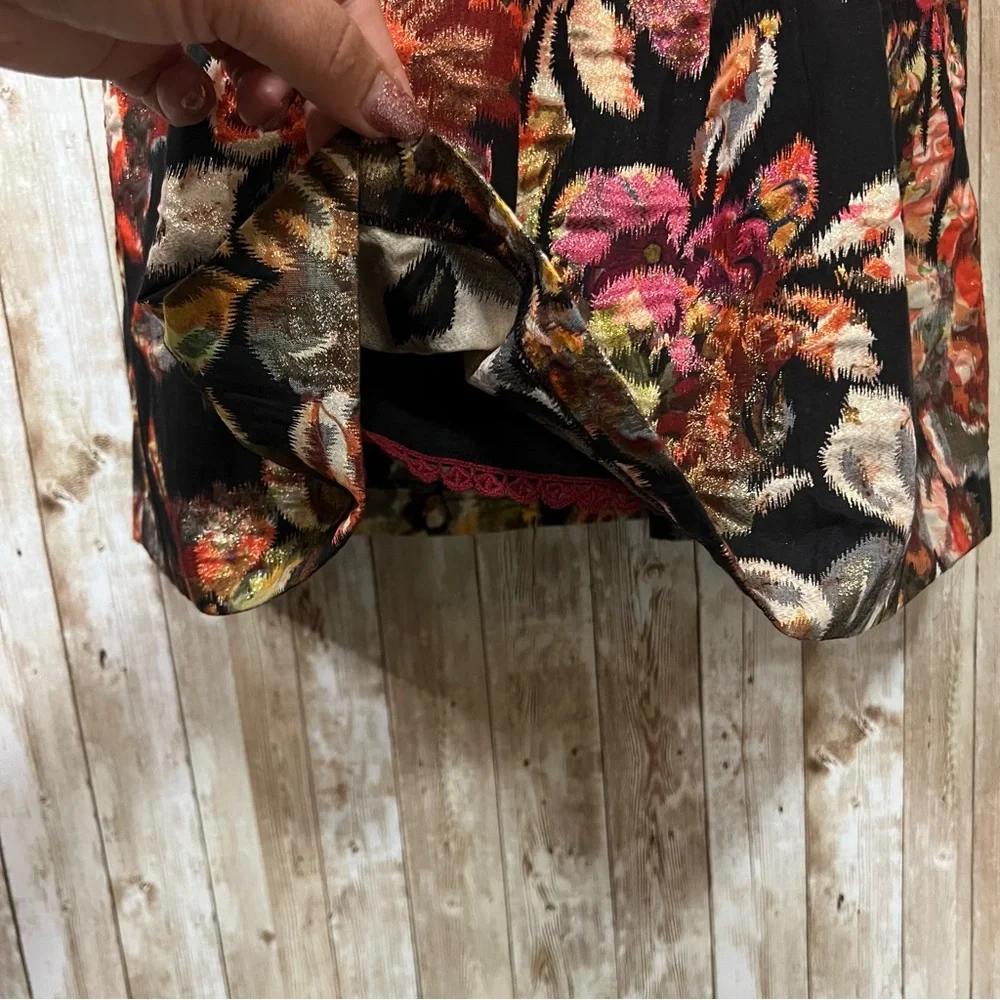 Anthropologie Leifsdottir Adelita Floral Shimmer Mini Dress, Size 4 - Picture 5 of 11